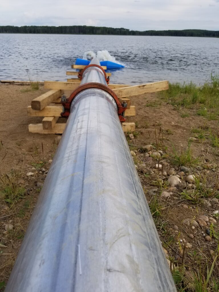 Water management pipe leading into a river.